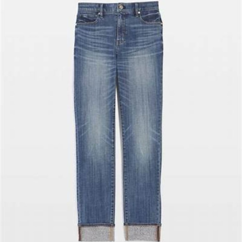 High Rise Embellished Cuff Slim Jeans, WHBM, Size 6, Never Worn
